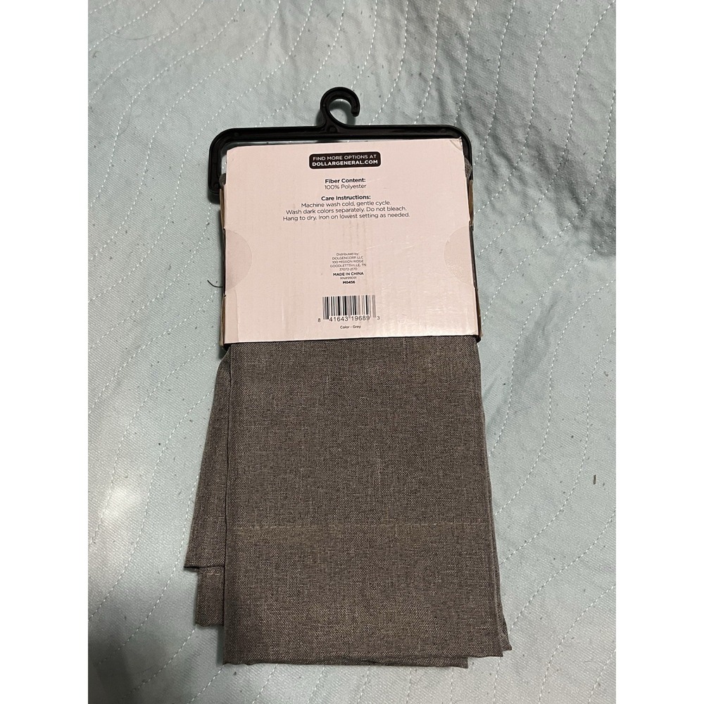 COMFORT BAY~GRAY~TEXTURED~3 PIECE TIER & VALANCE CURTAIN SET~NEW~ROD POCKET - Picture 6 of 7